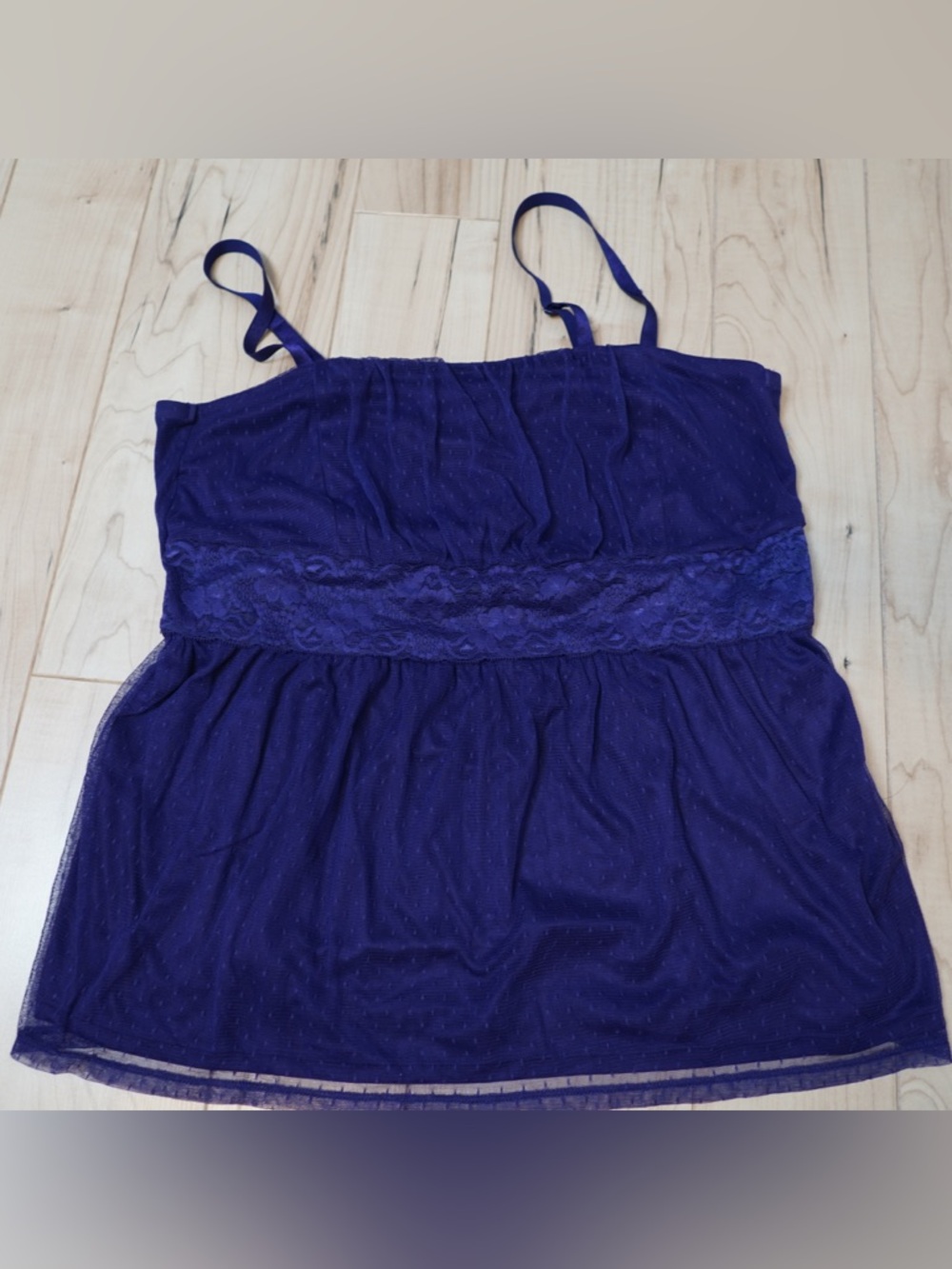 torrid Deep Purple Lace-Trim Spaghetti Strap Tank